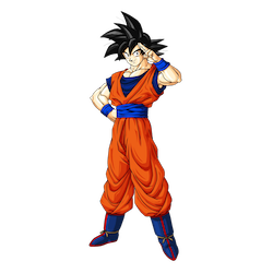 Goku saluting